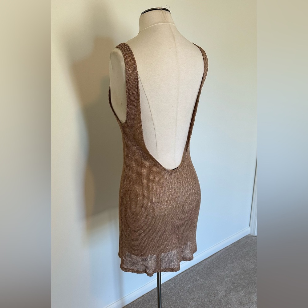 Gold Knitted Swimsuit Coverup Small
